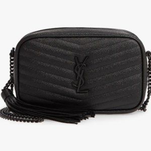 Saint Laurent Mini Lou Pebbled Leather Camera Bag